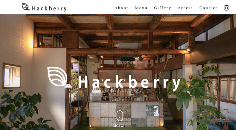 Hackberryのwebサイトの画像